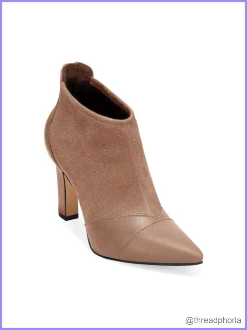 Coutgo Women's Ankle Booties Pointed Toe Stiletto Heel Faux Leather Faux Suede